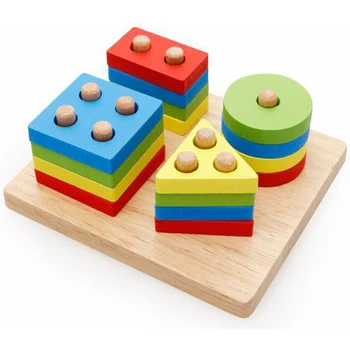 Izglītojošas Koka Rotaļlietas Bērniem Agrīnās Mācīšanās Montessori Rotaļlietas Izmantot Rokās-par spēju Ģeometriskas Formas Matching Games Zēns