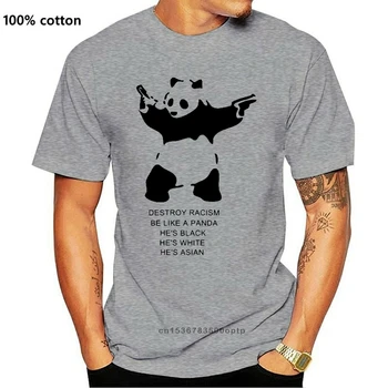 Iznīcināt Rasismu T Kreklu Radošā Gudrs Panda Vēstules Ar Īsām Piedurknēm T Krekls Atlaides Tshirt Vīriešiem Sievietes Ir Kā Panda T-Krekls