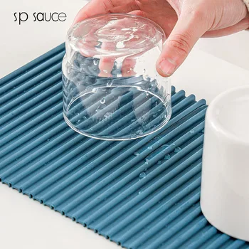 Japānas daudzfunkcionālā TPR Trauku Žāvēšanas Mat karstumizturīgs Drenāžas Galda Dishwaser Izturīgu Polsterētu Pamatni Dinnerware Placemat