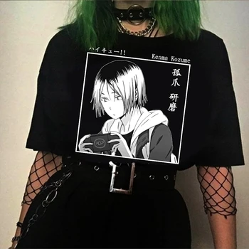 Japānas Haikyuu Anime Sieviešu T Krekls Topi, t-veida, Kenma Kozume Tee kreklu Cosplay Īsām Piedurknēm Gadījuma Sieviešu T Punk Drēbes