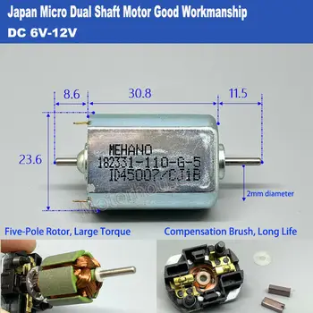 Japānas IGARASHI Micro 5-Polu Rotora Oglekļa Suku Elektromotoru DC 3,6 V-14,4 V 12000RPM ātrgaitas Dual Vārpsta, Dzinēja DIY Rotaļlietas
