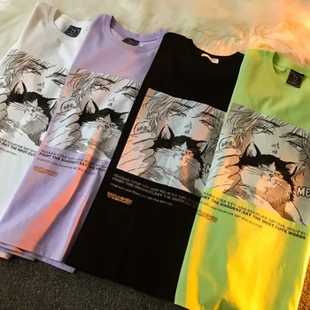 Japāņu Anime Skaists Girly Drukāt 2021 T-Krekls Sievietēm Vasarā Streetwear Apģērbu Ar Īsām Piedurknēm Gadījuma Kokvilnas Sieviešu Harajuku Augšu
