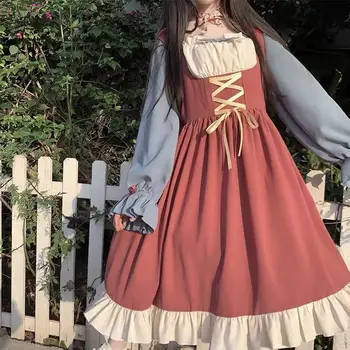 Japāņu Mīksto Māsa Gudrs Lolita Kleita Sievietēm Viktorijas laika Gotikas Mežģīnes-up Kawaii Kleita Puse Retro Tumši Meitenes Pārsējs Meitene Kleitas