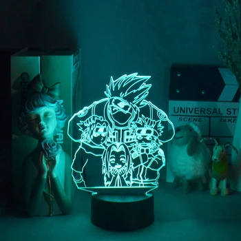 Japāņu Ninja Uzumaki Anime Statuetes 3D Nakts Gaisma Manga Mākslas Galda Lampas Atdzist Dāvanu Otaku Draugiem Dzimšanas dienas LED Gaismas Sensors