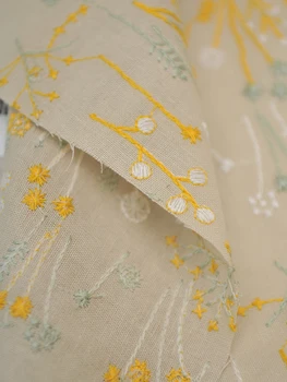 Japāņu Trīsdimensiju Izšuvumi Rāmija Kokvilna Izšūti Apģērbu Maiss Audums DIY Galdauts