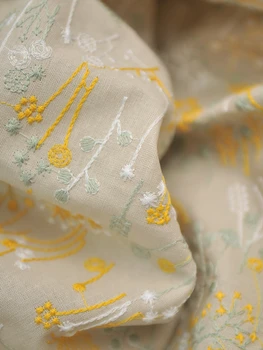 Japāņu Trīsdimensiju Izšuvumi Rāmija Kokvilna Izšūti Apģērbu Maiss Audums DIY Galdauts