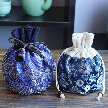 Japāņu Tējas Tase Uzglabāšanas Maiss Auduma Izšūšana Augstas Kvalitātes Tējas Trauka Turētājs, Ceļojuma Somas Vintage Pack Kung Fu Teaware Piederumi