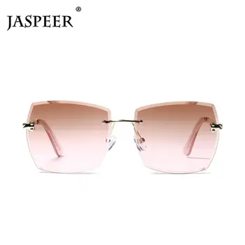 JASPEER bez apmales Saules Brilles Sievietēm Laukumā Saulesbrilles Vīriešiem UV400 Toņos Bezrāmju Vintage Modes Briļļu