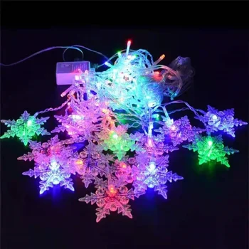 Jaunais LED Sniegpārslas Stīgu Gaismas Ziemassvētku Aizkaru Pasaku Gaismas Āra Ūdensizturīgs Lāsteku Luktura Puse, Kāzas, Svētku Dekorēšana