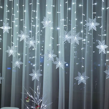Jaunais LED Sniegpārslas Stīgu Gaismas Ziemassvētku Aizkaru Pasaku Gaismas Āra Ūdensizturīgs Lāsteku Luktura Puse, Kāzas, Svētku Dekorēšana