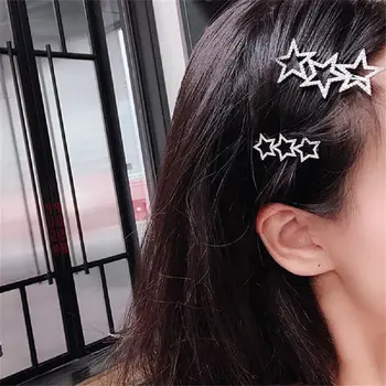 Jaunajām Korejas Mirdzošas Kristāla Rhinestone Dobi Zvaigžņu Hairgrips Sieviešu Modes Rotaslietas Meitenēm, Matadatas Matu Spraudes Sievietēm Dāvanas