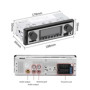 Jaunas Auto Auto Radio Bluetooth Vintage Bezvadu MP3 Multimediju Atskaņotājs, AUX, USB, FM 12V Klasisks Stereo Audio Atskaņotājs, Automašīnu Elektriskie