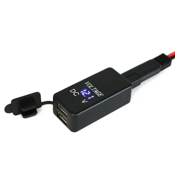 Jaunas Auto Vadu Dual USB 12-24V 3.1 Ātrās Uzlādes Adapteri Mobilo Telefonu, MP3 Ātrās Uzlādes Ātrums Lādētāju Voltmetrs Universal