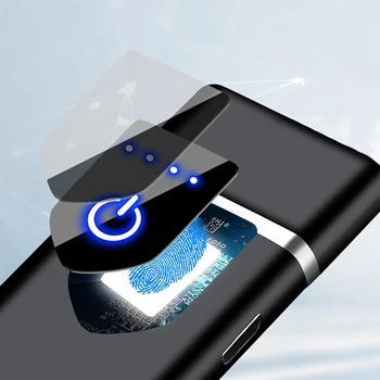 JAUNAS Elektriskās Šķiltavas USB Uzlādes Touch Kontroli Vieglāks Portatīvo Pretvēja Šķiltavas LED Strāvas Indikators Cigarešu Aksesuāri