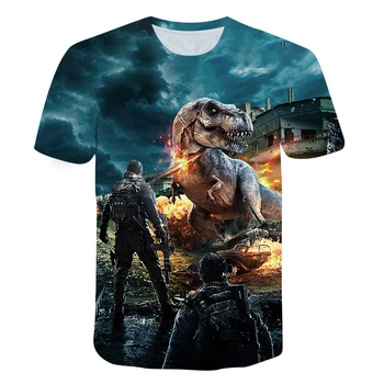 Jaunas Multfilmas Dinozauru Tees Iespiesti Jurassic T krekls Bērniem Zēns/Meitene dino krekls smieklīgi Harajuku Jurassic park T-krekls Zēnu Apģērbi