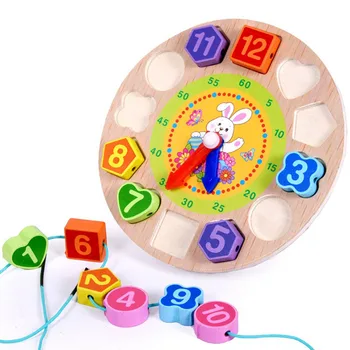 Jaunas Multfilmas Dzīvnieku Modeli Koka Ciparu Pulkstenis Pērlīšu Spēle Rotaļlieta Ģeometrisku Formu, Bērnu Agrīnās Mācīšanās Izglītības Rotaļlietas Bērniem