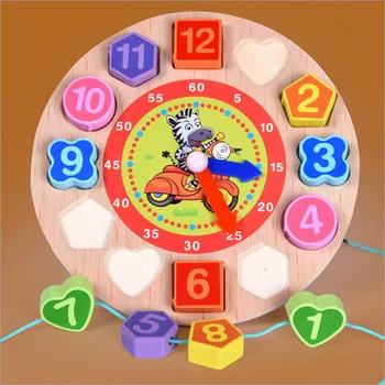 Jaunas Multfilmas Dzīvnieku Modeli Koka Ciparu Pulkstenis Pērlīšu Spēle Rotaļlieta Ģeometrisku Formu, Bērnu Agrīnās Mācīšanās Izglītības Rotaļlietas Bērniem
