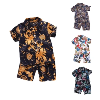 Jaunas Vasaras Modes Baby Zēnu Drēbes Bērniem, Meitenēm, Drukāt Krekls, Bikses, 2gab/Komplekti Toddler Ikdienas Tērpu, Tērpi Bērniem, Treniņtērpi