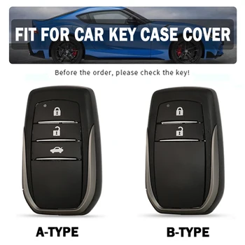 Jaunas Ādas Automašīnas Atslēgu, Lietu Vāku Toyota Chr C-hr Land Cruiser 200 Avensis Auris Corolla Smart Keychain Korpusa Aksesuāri