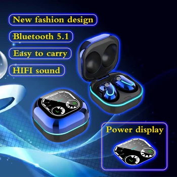 Jaunizveidoto Bluetooth 5.1 bezvadu austiņas ar mikrofonu, ūdens un sviedru izturīgs HIFI skaņas kvalitāte 3D touch