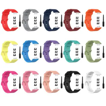 Jauno 15 krāsas Aproce Band Siksnu Huawei skatīties Pielāgots Silikona Nomaiņa Smart skatīties WatchBand Modes pulksteņu siksniņas Rokassprādze