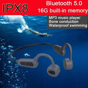 Jauno Kaula Vadāmības Austiņas Bluetooth bezvadu Austiņas 16GB IPX8 Ūdensizturīgs MP3 Atskaņotājs Peldēšana Daivinga Sporta Austiņas