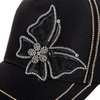 Jauno Modes Sieviešu Cepure Spāre Tauriņš Dimanta Metāla Beisbola cepure Sieviešu Āra Hip Hop Regulējams Vasaras Kokvilnas Cepurīte