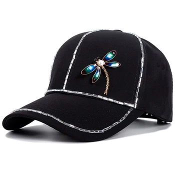 Jauno Modes Sieviešu Cepure Spāre Tauriņš Dimanta Metāla Beisbola cepure Sieviešu Āra Hip Hop Regulējams Vasaras Kokvilnas Cepurīte