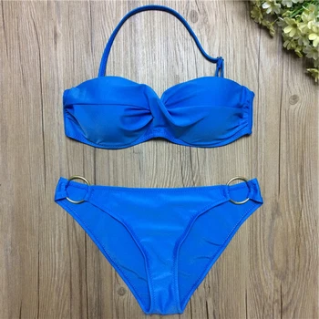 Jauno Push Up Sarkanā, Zilā Bikini Strapless Sexy Peldkostīms 2020. Gadam Brazīlijas Pludmales Biquini Sieviete Var Vasaras Peldkostīmi Krusta Augšējā Peldkostīms