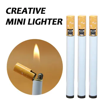 Jaunrades šķiltavas cigarešu formas butāna gāzes šķiltavas gaismas lukturīti vīriešu cigarešu aksesuāri sīkrīku rotaļlietas interesanti vieglāks