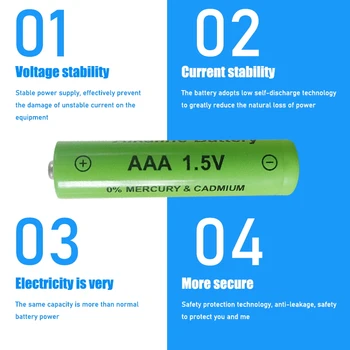 Jauns AAA Uzlādējamās Baterijas 1,5 V 1800mah Sārma Baterijas Tālvadības pults Elektroniskās rotaļlietas LED gaismas Skuveklis Radio