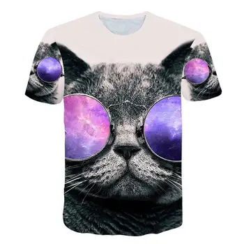 Jauns Ir 2021. Atdzist Lielgabarīta T-krekls Vīriešiem Un Sievietēm, Divi Kaķi Karikatūra Kaķis Drukāt 3D T krekls Vasaras Īsām Piedurknēm T Krekli, 100-9XL