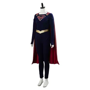 Jauns Kara Zor-El Danvers Cosplay Kostīms Apģērbs Jumpsuit Cape Jostas Halloween Karnevāls Ourfit