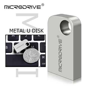 Jauns mini usb flash drive 64GB, 32GB 16GB 8GB pen drive 128GB pendrive флешка ūdensizturīgs sudraba u diska memoria cel usb stick dāvanu