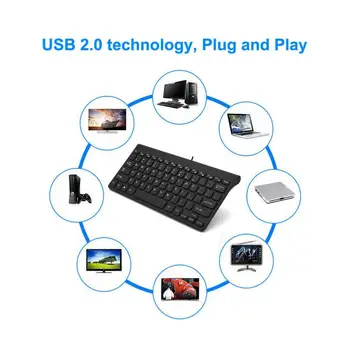 Jauns Mini Vadu Tastatūru USB 78-Atslēga Neliela Biroja Mājas Spēļu Straumēšanas Noderīgu galda DATORS, Klēpjdators, Datora Klaviatūras Piederumi