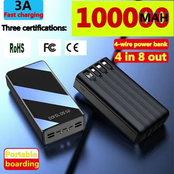 Jauns Power Bank 100000mAh TypeC Micro USB Ātrās Uzlādes Powerbank LED Displejs Portatīvo Ārējo Akumulatoru Lādētāju Par tālruni, tabletes