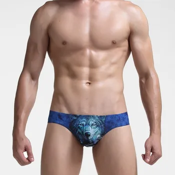 Jauns Vīriešu Sexy Modes 3D Iespiesti Biksītes KARSTĀ Dzīvnieku Modelis Īss Apakšveļa Bikini Biksītes Geju Apakšveļu