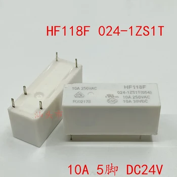 Jaunu 10PCS/DAUDZ HF118F 024-1ZS1 012-1ZS1 HF118F-024-1ZS1 HF118F-012-1ZS1 HF118F-005-1ZS1 10.A 5PIN
