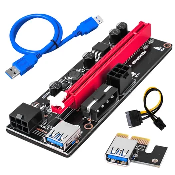 Jaunu 1X PCI-E 1x, Lai 16x Grafisko Karti pagarinātāja Kabelis USB 3.0 6 PIN Barošanu PCIE Adapteri Pagarinājuma Kabelis PCE164P-N06