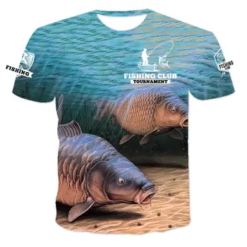 Jaunu 2021. gada Vasaras 3D Drukāšanas Big Fish Vīriešu Fun no Augšas Gadījuma Īsām Piedurknēm Krāsa Neitrāla Apaļu Kakla Hip Hop T-Krekls 130-6XL
