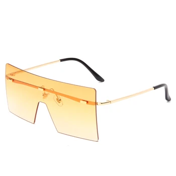 Jaunu bez apmales Brilles Luksusa Zīmolu Sieviešu Metāla Lielgabarīta Saules brilles Modes Toņos Brilles UV400 Oculos gafas de sol