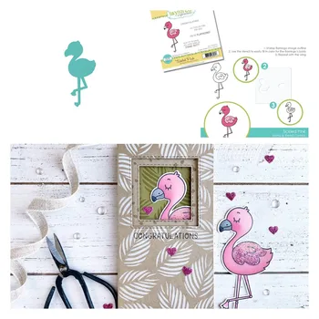 Jaunu Flamingo Dzīvnieku Metāla Griešanas Mirst, Zīmogi Trafaretu Albums Dienasgrāmata Apdare Nospieduma Šablons DIY Apsveikuma kartiņu, Roku darbs