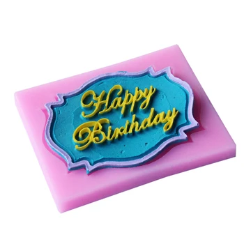 Jaunu Happy Birthday Alfabēta Burtu Formas Silikona Veidnē DIY Šokolādes Fondants Kūka Apdare, Instrumenti, Kūku veidnes Cepšanai, trauki,