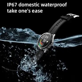 Jaunu IP67 Waterproof Smart Skatīties Multi-sporta Režīms Smart Aproce 1.28 Collu TFT Apaļa Ekrāna Watchband Apģērba Aksesuāri