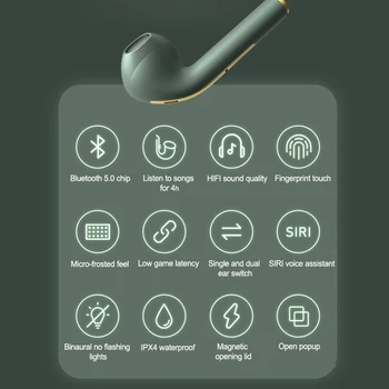 Jaunu J18 TWS Bluetooth Austiņas Stereo Taisnība Bezvadu Austiņu Earbuds Ausī Brīvroku Austiņas Auss Pumpuri Mobilais Tālrunis