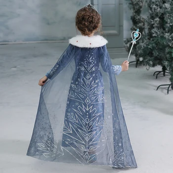 Jaunu Kleitu Anna Cosplay Kleita Halloween, Ziemassvētku Kostīms No 4 Līdz 10 Gadiem Bērni Meiteņu Ziemas Dress Sniega Karaliene, Princese Saģērbt
