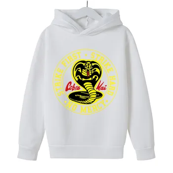 Jaunu pelēkā vārna Cobra Kai Hoodies sporta Krekli Harajuku Hip Hop Kapuci Cobra Kai zēni meitenes Gadījuma Tautas Melnā puloveri