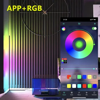 Jaunu Saderīgu Alexa, Google Mūsdienu RGB LED Galda Lampas App Tālvadības Krāsains Stūrī Stāv Lampas Biroja Studiju Guļamistaba