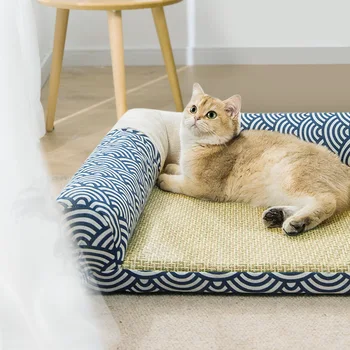Jaunu Suņu Dīvāns Vasaras Elpojošs Dzesēšanas Pet Suns Mat Japāņu stila Mazs suns Pet Cat Gulta, augstākās Kvalitātes dīvāni suņiem