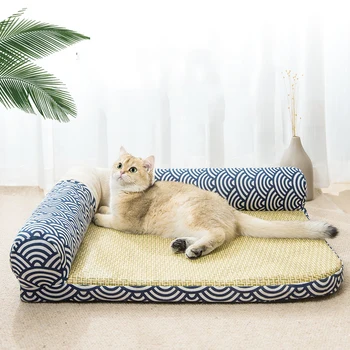 Jaunu Suņu Dīvāns Vasaras Elpojošs Dzesēšanas Pet Suns Mat Japāņu stila Mazs suns Pet Cat Gulta, augstākās Kvalitātes dīvāni suņiem